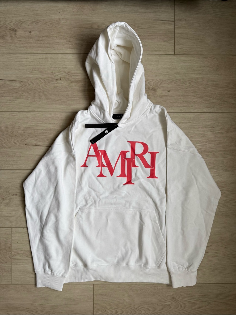 AMIRI White Hoodie with Red Logo